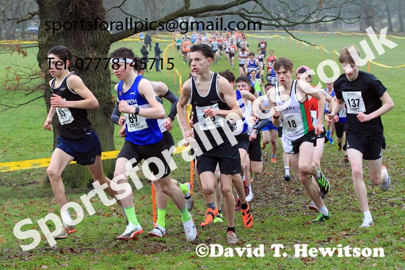 Mens Under-17s 2023 Northern Cross Country Champs., Witton Park, Blackburn. Photo: David T. Hewitson/Sports for All Pics